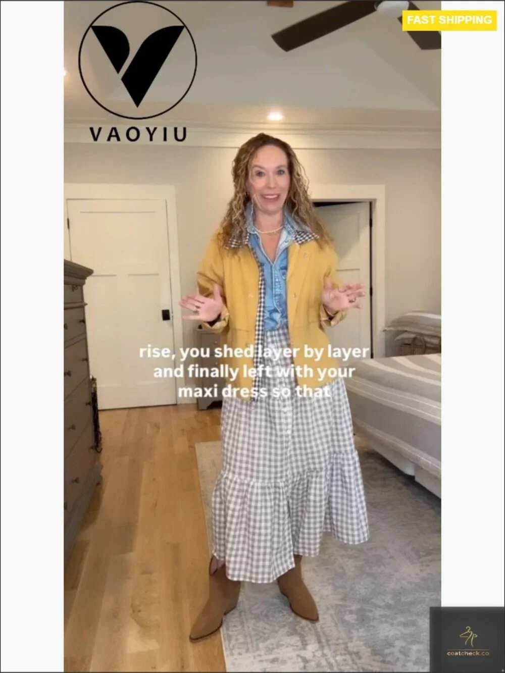 Button Front Plaid Jacket Oversized Casual Barn Coat with Pockets